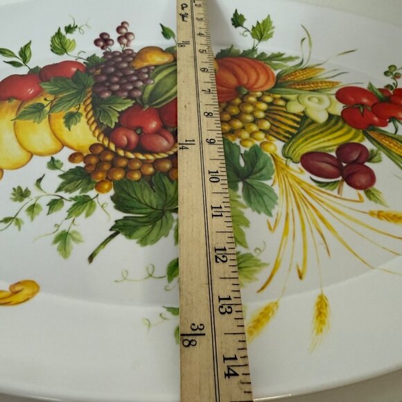 Brookpark Melamine Oval Serving Tray VTG Harvest Cornucopia Retro Thanksgiving - Picture 7 of 10